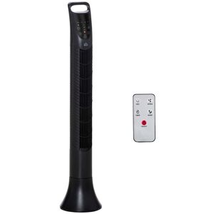 Homcom - led 36 Inch Tower Fan 70° Oscillation 3 Speed Remote Controller Black - Black