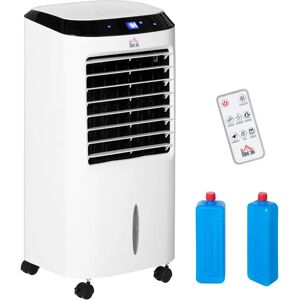 Homcom - Portable Air Cooler, Evaporative Anion Ice Cooling Fan Humidifier Unit - White