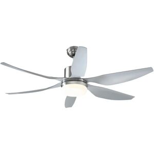 Reversible Ceiling Fan w/ Light, 6 Blades Indoor led Lighting Fan, Silver - Silver - Homcom
