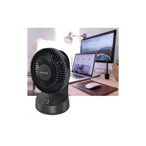 Honeywell - QuietSet 34W 5 Speed 7-Inch Oscillating Desk Fan Black - HTF337BE