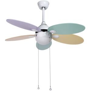 BELIANI Kids Ceiling Fan with Colourful Blades Pull Chains Speed Control Weber - White