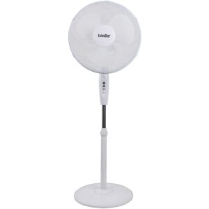 Livingandhome - 16 inch Stand Fan, 50W, Round Stand, White