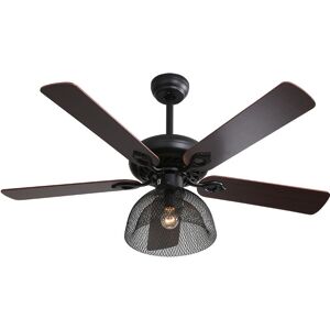 Livingandhome - Black Industrial 5 Blade Ceiling Fan Light with Remote