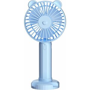 Héloise - Manual Fan for Cooling Mini Pocket usb Fan with Stand 3 Speed Strong Wind,Applicable for outdoor,school,work,camping fast cool down - blue