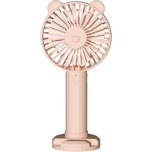 HÉLOISE Manual Fan for Cooling Mini Pocketable usb Fan with Stand 3 Speed Strong wind,Applicable for outdoor,school,work,camping fast cool down - pink