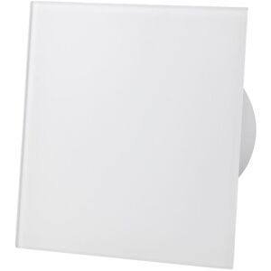 Airroxy - Matte White Glass Front Panel 100mm Standard Extractor Fan for Wall Ceiling Ventilation