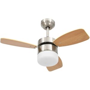 BERKFIELD HOME Mayfair Ceiling Fan with Light and Remote Control 76 cm Light Brown