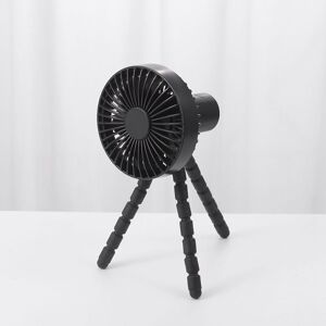 LANGRAY Mini Stroller Fan, Portable Fan with Flexible Tripod, usb or Battery Powered Personal Desk Fan, 3 Speeds, Baby Fan with led Light (Black)