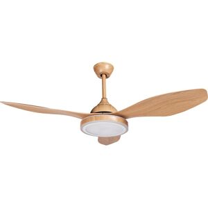 BELIANI Modern Ceiling Fan Ventilator 3 Blades Remote Control Lighting Brown Muddy - Brown