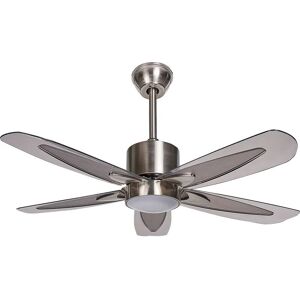 BELIANI Modern Ceiling Fan Ventilator 5 Blades Remote Control Lighting Silver Coyote - Silver