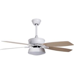 BELIANI Modern Ceiling Fan Ventilator 5 Blades Remote Control Lighting White Logan - White