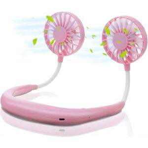 HÉLOISE Neck Fan, Portable Wireless Neck Fan, Mini usb Fan, 3 Speed 360° Rotating Hanging Sports Fan with 7 Color led Light