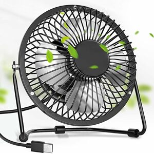 Black Mini usb Fan, 360 Degree Rotation, 5.71 Inch Powerful Portable Silent Fan, Metal Desk Fan for Office, Home, Car, usb Powered - Black - Norcks