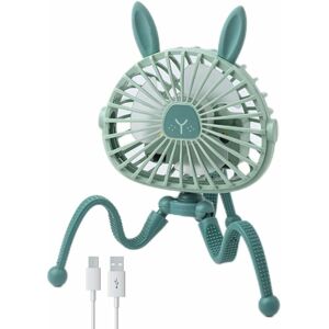 Green Mini Fan Baby Stroller Manual Fan usb Baby Fan Quiet Personal Portable Fan with Flexible Tripod for Camping Camping Travel - Green - Norcks