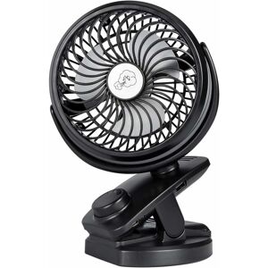 Norcks - Mini Clamp Fan, Portable Small Desk Fan, usb Rechargeable Battery Silent Clip Fan for Stroller Camping (Black) - Black