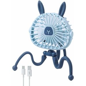 Mini Fan Manual Baby Stroller Fan usb Baby Fan Quiet Personal Portable Fan with Flexible Tripod for Camping Camping Travel ,Blue - Blue - Norcks