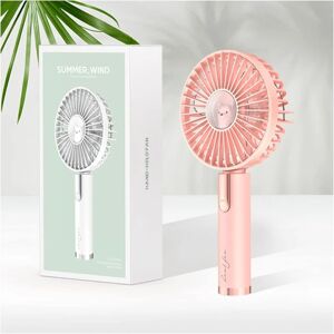 Mini Handheld Fan, Hand Held Fan Rechargeable usb Fan Portable Fan 3 Speed Small Fan with Base for Office, Home, Trip, Sports (Pink) - Pink - Norcks