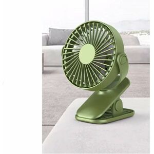 Mini Portable Usb Rechargeable Table Fan with Clip Adjustable 360 Degree Rotation-Green - Green - Norcks