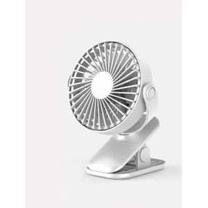 Mini Portable Usb Rechargeable Table Fan with Clip Adjustable 360 Degree Rotation-White - White - Norcks