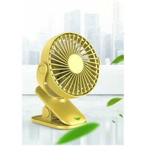 NORCKS Mini Portable Usb Rechargeable Table Fan with Clip Adjustable 360 Degree Rotation-Yellow - Yellow