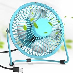 NORCKS Mini usb 4 Inch usb Desk Fan, Desktop Cooling Fan with 4 Aluminum Blades 360° Rotation Metal Quiet Fan for Home, Office, Laptops Desktop pc Travel