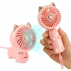NORCKS Pink Portable Mini Fan with Rechargeable Battery and 3 Speeds, Cute Small Personal Electric Fan for Girls,Women,Kids Outdoor, Foldable Fan for