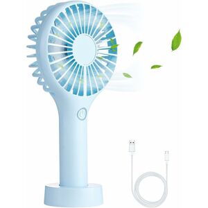 NORCKS Pocket Fan, Hand Fan, Quiet Mini Hanging Fan with 3 Adjustable Speeds usb Rechargeable Portable Desk Fan for Home, Office and Travel, Blue - Blue