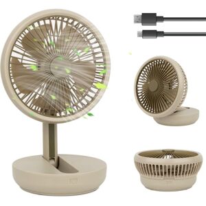 Norcks - Portable Foldable Mini usb Desk Fan Silent Fan with usb Charging Cable for Office Sports Travel Camping Family - Brown