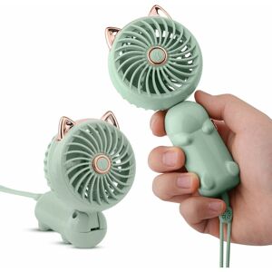NORCKS Portable Mini Fan-Green with Rechargeable Battery and 3 Speeds, Cute Small Personal Electric Fan for Girls,Women,Kids Outdoor, Foldable Fan for