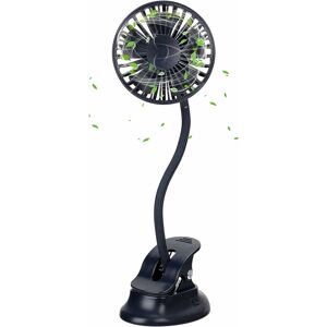 Norcks - usb Portable Clip On Fan, Flexible Bendable Personal Desk Electric Fans with 2000mAh Rechargeable Battery, for Office, Carseat, Bedside,
