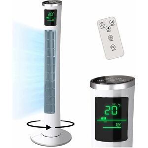 Ecasa - Oscillating Electric Tower Fan With Remote 40 Inch Touch Control White - White