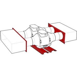 Vortice Pik guide bar and connecting plates for mounting 2 Lineo fans in parallel