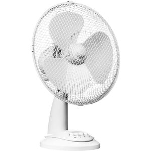 Premier Housewares - Three Speed/Oscillation White Desk Fan