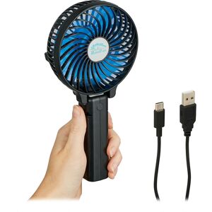 Relaxdays - usb Handheld Fan, 3 Levels, Mini Cooler, Ventilator, Adjustable, Office, Car, Travel, usb, Portable, Foldable