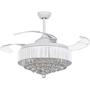 Beliani - Glam Ceiling Fan with Light Speed Control Light Adjustment White Peel - White