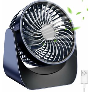 Rhafayre - usb Fan, 360° Rotation Portable Mini Quiet usb Fan, 3 Speeds Desk Fan with 1.5m usb Cable for Office/Car/Travel/Camping (Dark Blue)