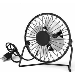 Usb Fan, Mini usb Fan, Personal Metal Fan 360° Rotation for Office, Home, Bedroom, Car, usb Powered (Black) - Rhafayre