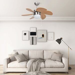 Berkfield Home - Royalton Ceiling Fan with Light 76 cm Light Brown