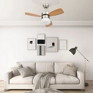 BERKFIELD HOME Royalton Ceiling Fan with Light and Remote Control 76 cm Light Brown