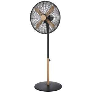 Russell Hobbs - Pedestal Fan 16' Black Scandi Wood Effect RHMPF1601WDB - Black