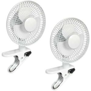 Sealey - SCF8W 2-Speed Multi Positionable 8 Inch Clip-On Desk Table Fan Twin Pack