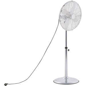 Beliani - Standing Fan Metal Adjustable Height Living Room Modern Silver Trent - Silver