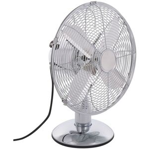 Beliani - Table Fan Metal Desk 3-Speed Modes Living Room Home Office Silver Wensum - Silver