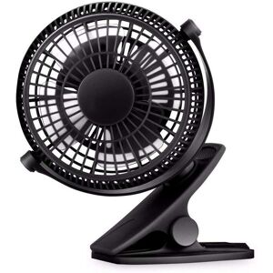 Langray - The 720 ° Rotating Clamp Table Fan, The 6 inch Mini Fan with usb, Can be Used in Home, Office, Dorm and More Venues - Black - Noir