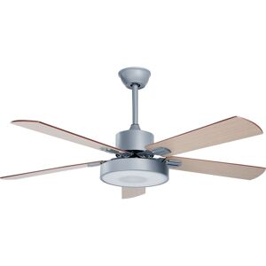 BELIANI Traditional Ceiling Fan Remote Control led Lighting Grey with Light Wood Effect Hobble - Grey