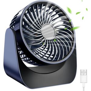 Héloise - usb Fan, Small Fan, 360° Rotation Portable Mini Silent usb Fan, 3 Speeds Desk Fan with 1.5m usb Cable for Office/Car/Travel/Camping (Dark