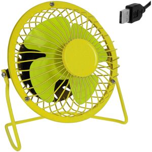 Deuba Usb Ventilator Table Mini Fan Tilt Office pc Computer Metal Portable Laptop Desk Yellow