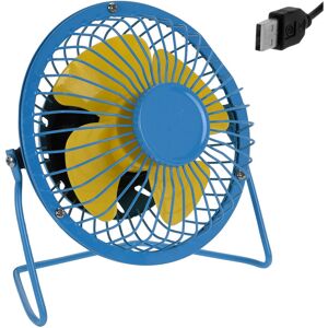 Deuba Usb Ventilator Table Mini Fan Tilt Office pc Computer Metal Portable Laptop Desk Blue