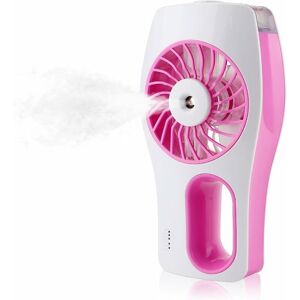 TINOR Water misting Fan Cooling Fan Hand Held Battery Operated Fan with Humidifier Mist and usb Powered Fan for Beauty, Home, Office and Travel, Pink