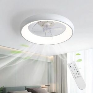 WARMIEHOMY White 20 Inch Industrial Style Ceiling Mount led Fan Light